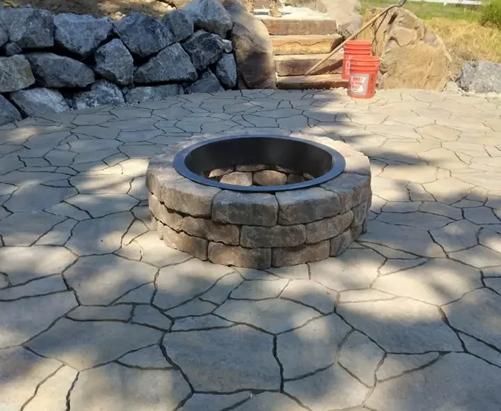custom stone fire pit