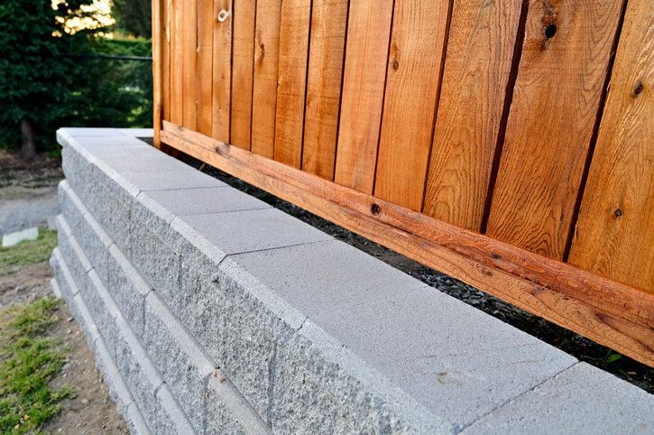 sloped backyard retaining wall